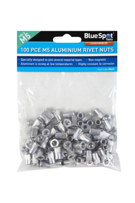 Blue Spot Tools - 100 PCE M5 Aluminium Rivet Nuts
