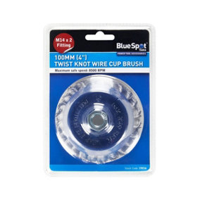 Blue Spot Tools - 100mm (4") M14 x 2 Twist Knot Wire Cup Brush