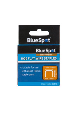 Blue Spot Tools - 10mm Crown Flat Wire Staples T50 Type