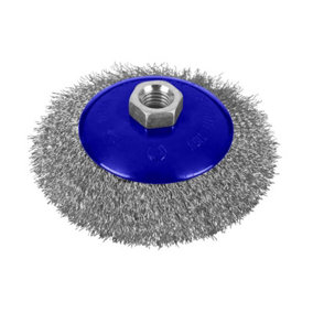 Blue Spot Tools - 115mm (4 1/2") M14 x 2 Steel Bevel Wire Cup Brush