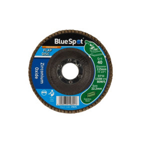Blue Spot Tools - 115mm (4.5") 40 Grit Zirconium Oxide Flap Disc