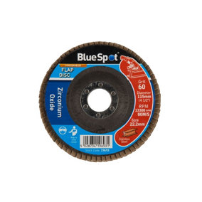 Blue Spot Tools - 115mm (4.5") 60 Grit Zirconium Oxide Flap Disc