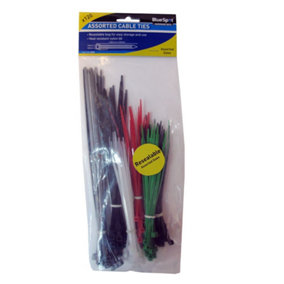 Blue Spot Tools - 120 Pce Assorted Mixed Colour Cable Ties