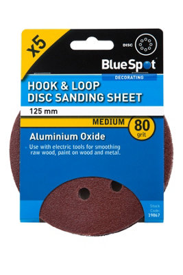 Blue Spot Tools - 125mm 5 Pack 80 Grit Sanding Disc