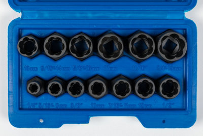 Blue Spot Tools - 13 PCE Impact Bolt And Nut Remover Set (1/4"-11/16") (8mm-19mm)