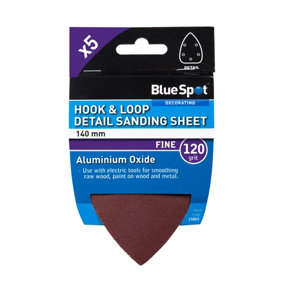 Blue Spot Tools - 140mm 5 Pack 120 Grit Detail Sanding Sheets