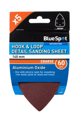 Blue Spot Tools - 140mm 5 Pack 60 Grit Detail Sanding Sheets