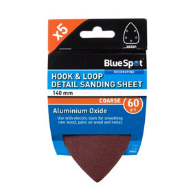 Blue Spot Tools - 140mm 5 Pack 60 Grit Detail Sanding Sheets
