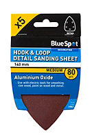 Blue Spot Tools - 140mm 5 Pack 80 Grit Detail Sanding Sheets