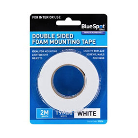 Blue Spot Tools - 19mm x 2M White Double Sided Foam Mounting Tape