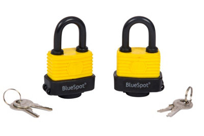 Blue Spot Tools - 2 Pce 40mm Weather Resistant Padlocks Keyed Alike