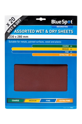 Blue Spot Tools - 20 Pce Assorted Wet And Dry Sandpaper Sheets