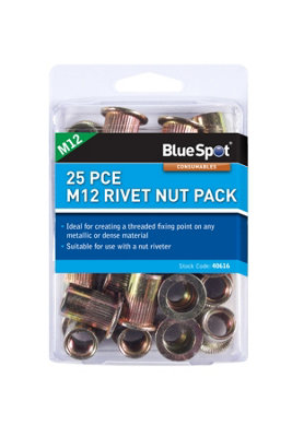 Blue Spot Tools - 25PCE M12 Rivet Nut Pack