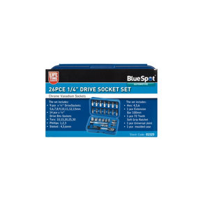 Blue Spot Tools - 26 Pce 1/4" Drive Socket Set