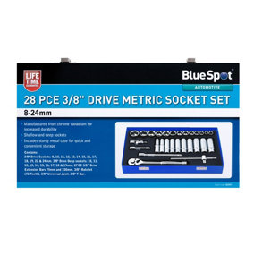 Blue Spot Tools - 28PCE 3/8" Drive Metric Socket Set (8-24mm)
