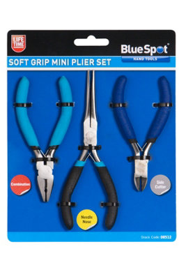 Blue Spot Tools - 3 Pce Soft Grip Mini Plier Set