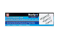 Blue Spot Tools - 3 PCE Straight Jaw Locking Pliers In Wallet (5", 7", 10")