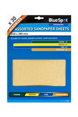 Blue Spot Tools - 30 Pce Assorted Sandpaper Sheets