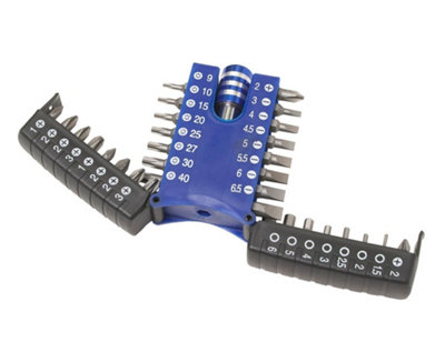 Blue Spot Tools - 33 Pce Compact Chrome Vanadium Screwdriver Bit Set With Chuck