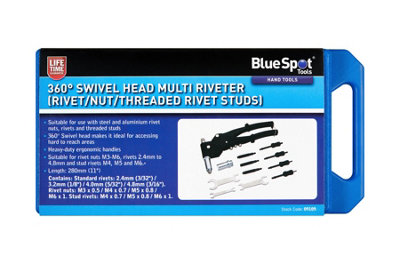 Blue Spot Tools - 360 Swivel Head Multi Riveter (Rivet/Nut/Threaded Rivet Studs)