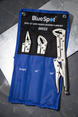 Blue Spot Tools - 3PCE 300mm (12") Extra Long Locking Grips - 3