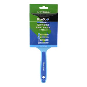 Blue Spot Tools - 4" (100mm) Synthetic Paint Brush with Soft Grip Handle
