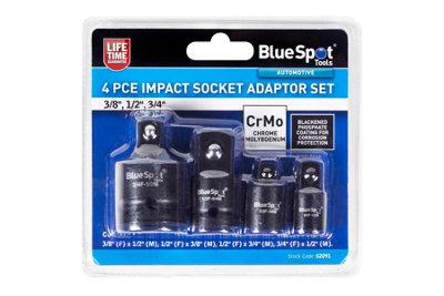 Blue Spot Tools - 4 PCE Impact Socket Adaptor Set (3/8", 1/2", 3/4")