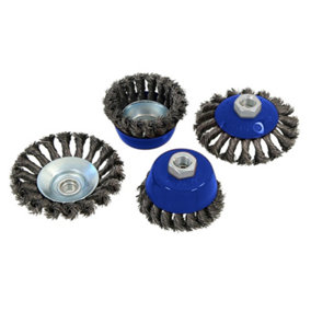 Blue Spot Tools - 4 PCE Wire Cup And Wheel Brush Set