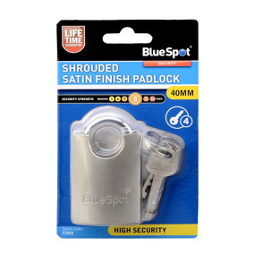 Blue Spot Tools - 40mm Shrouded Satin Finish Padlock