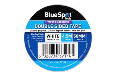 Blue Spot Tools - 48mm x 4.5M White Double Sided Tape