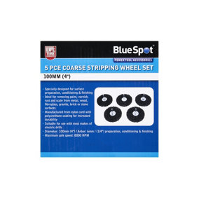 Blue Spot Tools - 5 PCE 100mm (4") Coarse Stripping Wheel Set