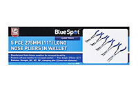 Blue Spot Tools - 5 PCE 275mm (11") Long Nose Pliers In Wallet