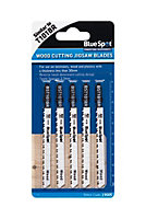 Blue Spot Tools - 5 PCE HCS Reverse Pitch Jigsaw Blades For Wood (10 TPI)