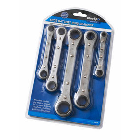 Blue Spot Tools - 5 Pce Metric Ratchet Ring Spanner Set (6-21mm)