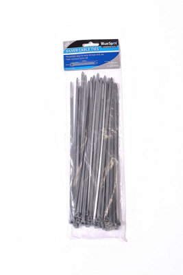 Blue Spot Tools - 50 Pce 4.8mm X 250mm Silver Cable Ties