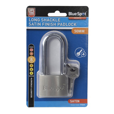 Blue Spot Tools -  50mm Long Shackle Satin Finish Padlock