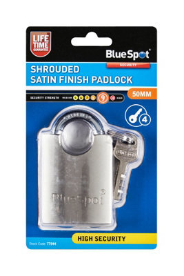 Blue Spot Tools - 50mm Shrouded Satin Finish Padlock