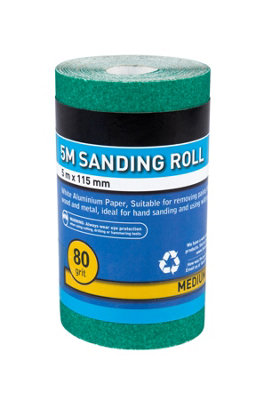 Blue Spot Tools 5mtr 115mm Sanding Roll 80 Grit DIY at B&Q