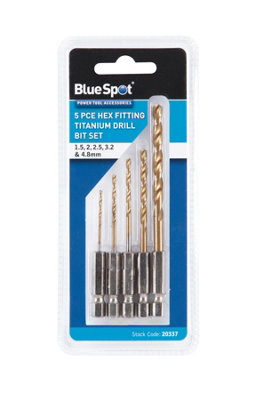 Blue Spot Tools - 5PCE Hex Fitting Titanium Drill Bit Set