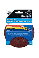 Blue Spot Tools - 6 Pack 125mm Mixed Grit Sanding Disc