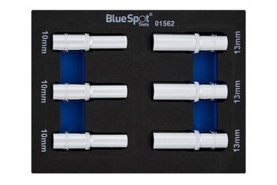 Blue Spot Tools - 6 PCE 3/8" Metric Deep Sockets (10 & 13mm) (EVA Foam)