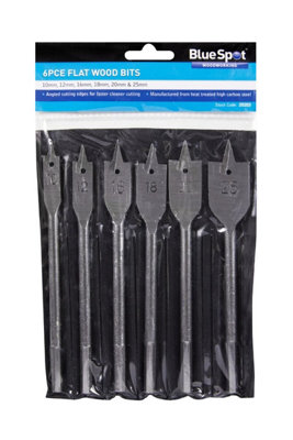 Blue Spot Tools - 6 Pce Flat Wood Bit Set (10-25mm)