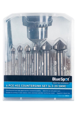 Set Da 6 Svasatori Conici HSS In Acciaio – Misure 6,3–20,5 Mm, 3 Scanalature, Per Metalli, Plastica E Legno, Ideali Per Sbavatura E Fresatura