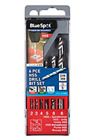 Blue Spot Tools - 6 Pce HSS Half Ground Drill Bit Set (2 - 8mm)