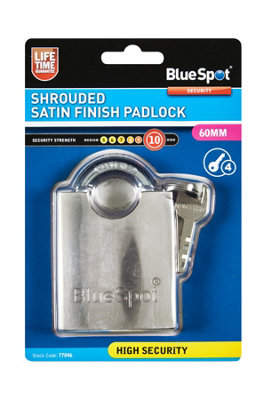 Blue Spot Tools - 60mm Shrouded Satin Finish Padlock