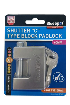 Blue Spot Tools - 60mm Shutter "C" Type Block Padlock