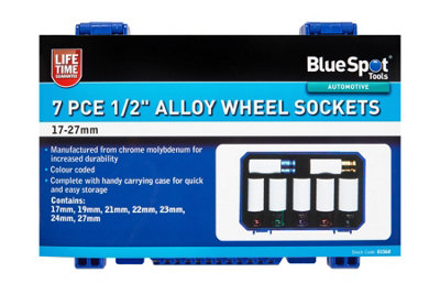 Blue Spot Tools - 7 PCE 1/2" Alloy Wheel Sockets (17-27mm)