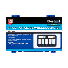 Blue Spot Tools - 7 PCE 1/2" Alloy Wheel Sockets (17-27mm)