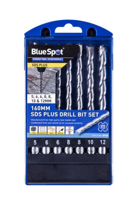 Blue Spot Tools - 7 PCE 160mm SDS Plus Drill Bit Set (5-12mm)