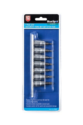 Blue Spot Tools - 7 PCE 3/8" Security Torx Bit Set (T10-T40)